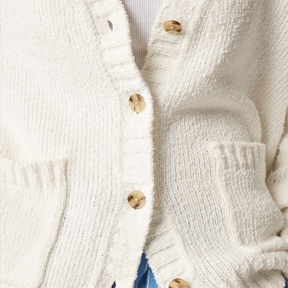 New JCREW Size S Marina V-Neck Cardigan Sweater in White $168 CM461 - Picture 2 of 7